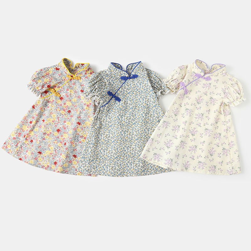 女童旗袍夏一歲 女寶寶小裙子夏裝衣服 童裝嬰兒連衣裙兒童漢服夏季-細節圖5