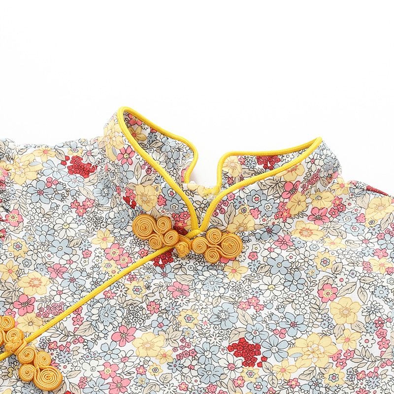 女童旗袍夏一歲 女寶寶小裙子夏裝衣服 童裝嬰兒連衣裙兒童漢服夏季-細節圖6