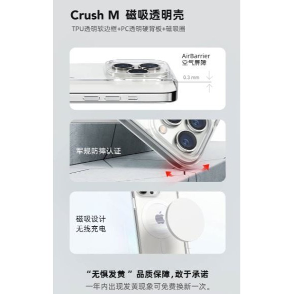 SwitchEasy 魚骨牌 Crush晶透防摔保護殼 手機殼 透明殼 防摔殼 適用14/Plus/Pro/ProMax-細節圖2