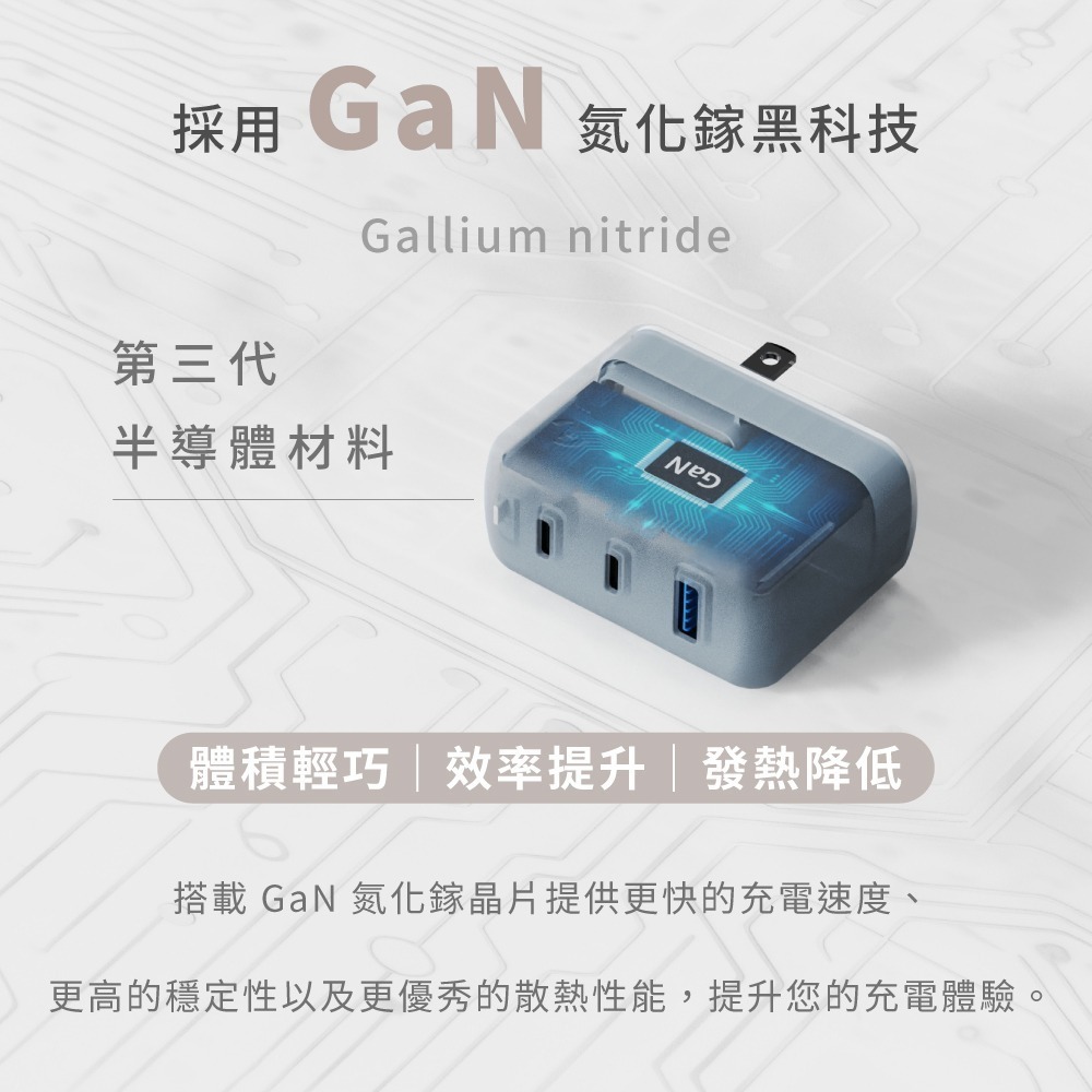Allite A1 PRO 70W 1A+2C 氮化鎵三孔快充 ｜附萬國轉接頭-細節圖5
