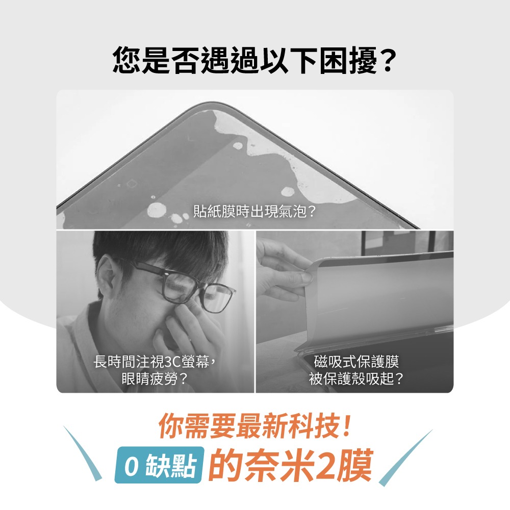 eiP 奈米2膜類紙膜 磁吸式 可拆卸 類紙膜 iPad 保護貼 可拆式 抗藍光版｜普通版-細節圖5