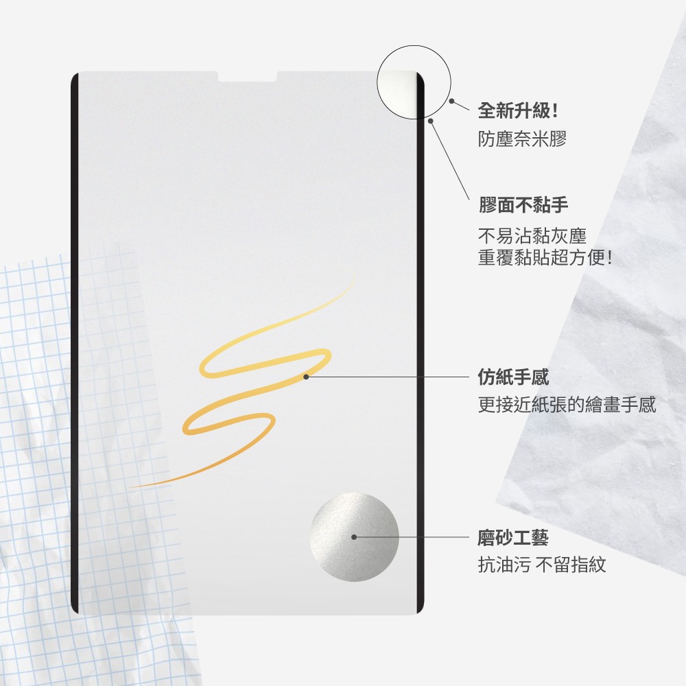 eiP 奈米2膜類紙膜 磁吸式 可拆卸 類紙膜 iPad 保護貼 可拆式 抗藍光版｜普通版-細節圖9