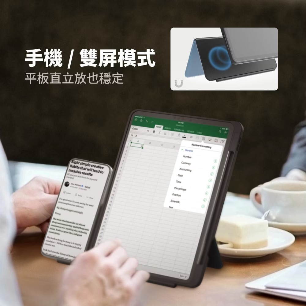 eiP Magnetix Flip 任意折可拆式保護殼 iPadAir11吋 iPad10 平板套 iPad保護套-細節圖5