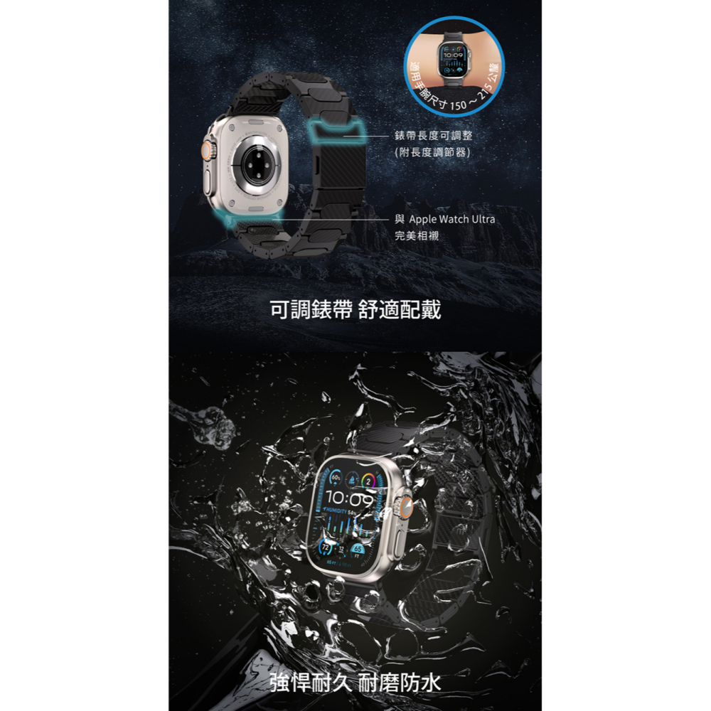 Just Mobile 1K 碳纖維磁扣式錶帶 Apple Watch 錶帶 9 8 7 6 5 SE 蘋果 手錶-細節圖4