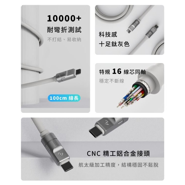 Allite Max Cable 閃速快充傳輸線 240W USB-C to C 快充線 傳輸線 Type-C 充電線-細節圖10