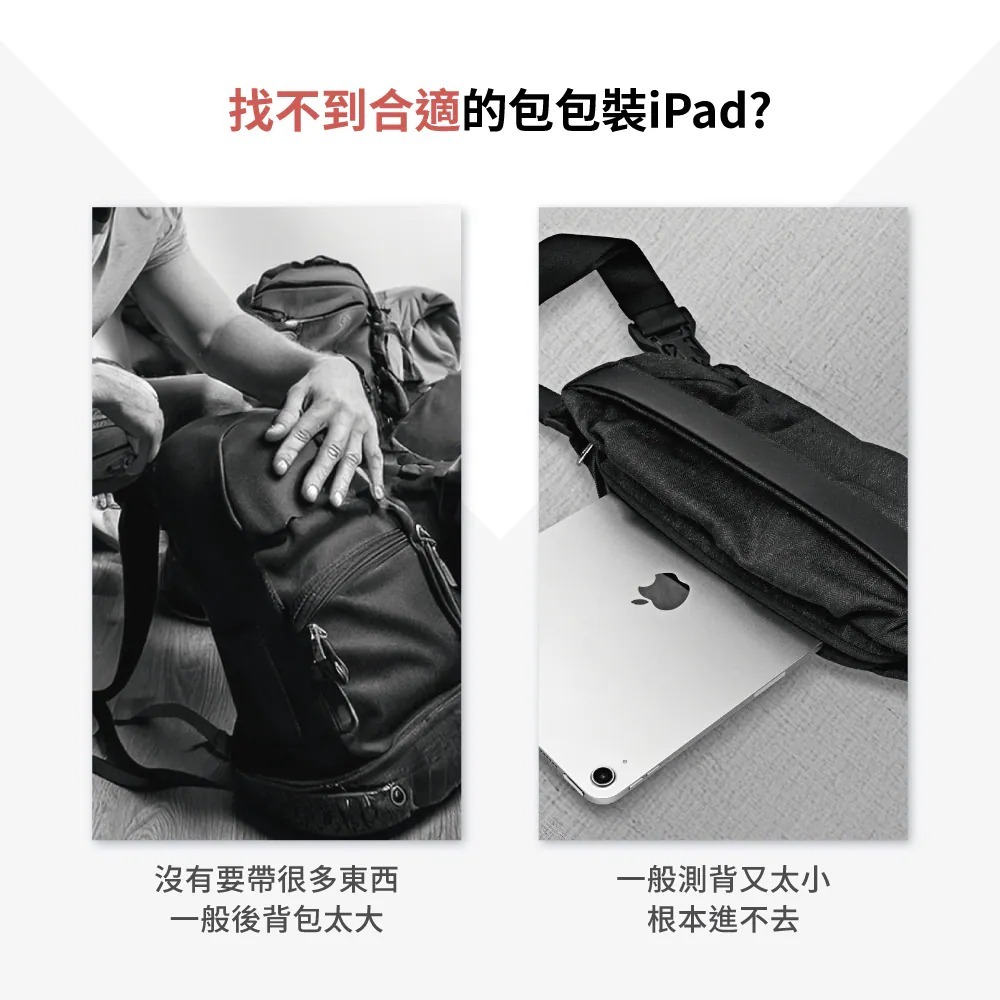 eiP 輕行小掛包平板保護包11吋 收納包 防潑水 內膽包 YKK拉鍊 iPad包 側背包 手提包-細節圖2