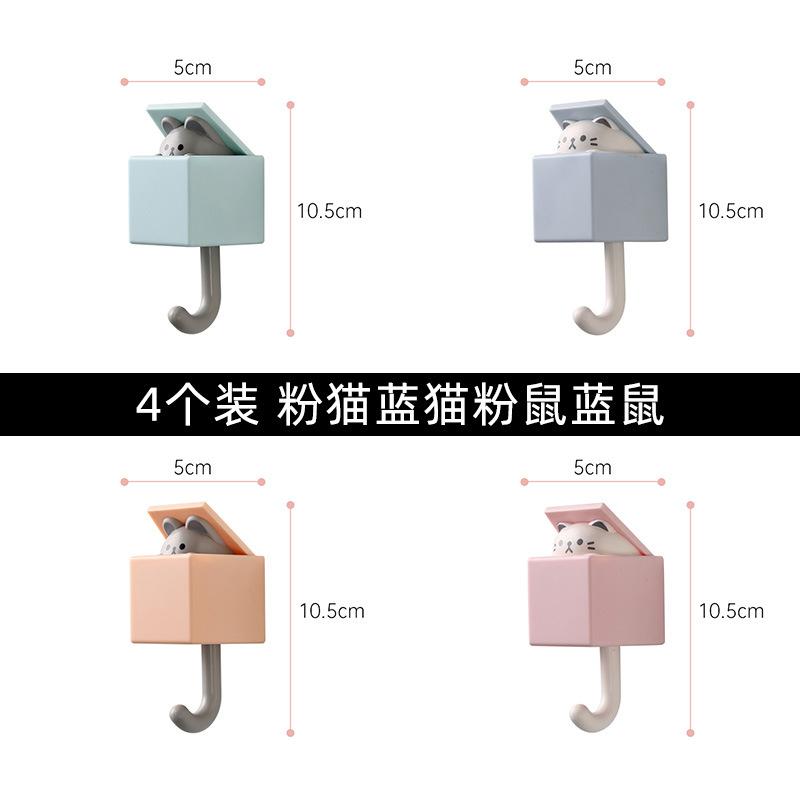『台灣24H出貨』創意貓咪伸縮免釘孔掛勾 貓咪伸縮掛勾 貓咪鑰匙掛勾 貓咪探頭掛鉤 造型掛勾 貓咪掛勾 鑰匙架 鑰匙掛鉤-細節圖6