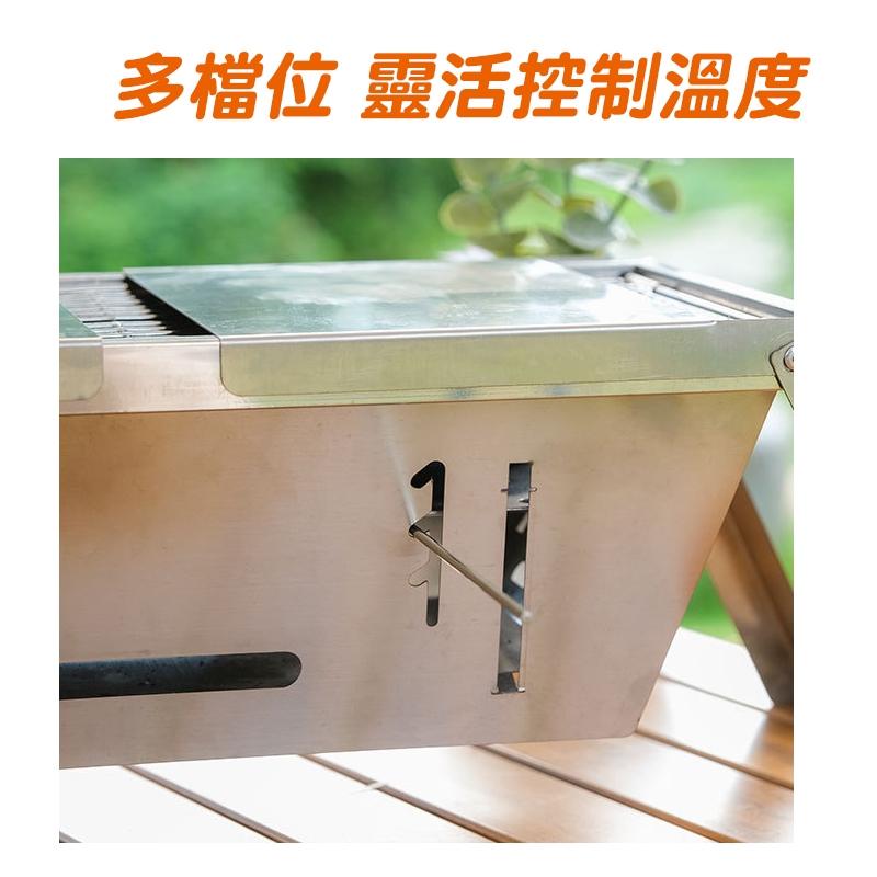 『台灣24H出貨』不鏽鋼燒烤爐 可折疊燒烤爐 露營燒烤爐 野餐必備烤爐 戶外木炭燒烤爐 加厚燒烤架 摺疊碳烤爐 烤串爐-細節圖3