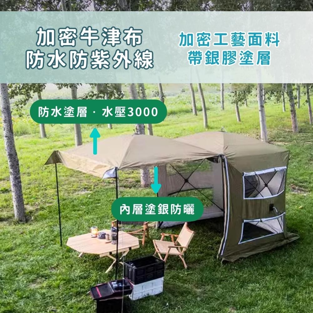 『台灣24H出貨』免搭建車尾自動帳篷 車尾帳 防雨帳篷 露營帳篷 車邊帳 車尾延伸帳篷 雙層帳篷 遮陽棚野營速開帳篷-細節圖8