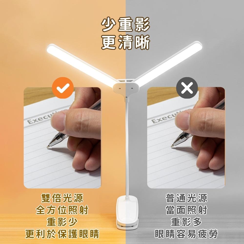 『台灣24H出貨』雙頭護眼夾燈 護眼檯燈書桌燈可夾式床頭燈 防藍光台燈臥室燈 床頭燈 LED夾子檯燈 學習用檯燈 小夜燈-細節圖5