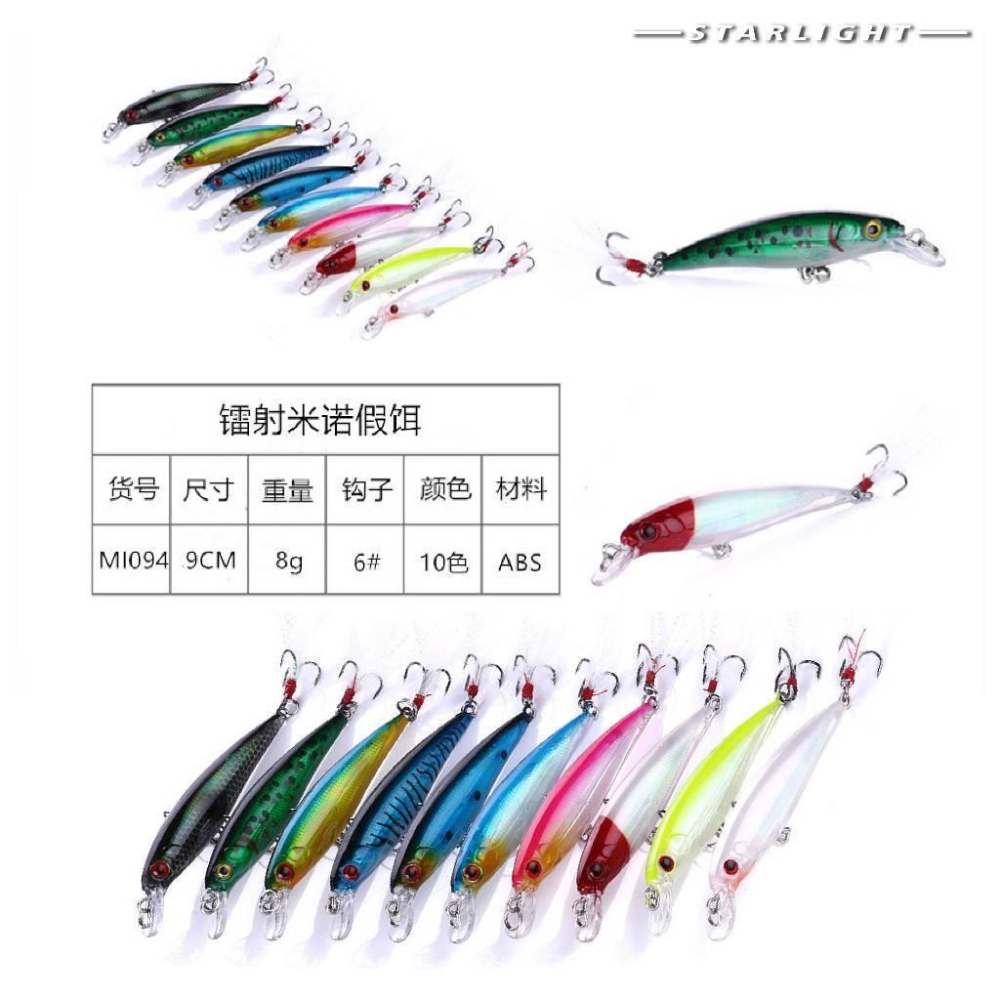 【星光釣具】路亞 米諾 路亞假餌 Minnow 9cm 8g 泳型自然 假餌 釣魚餌 米諾假餌 米諾餌 路亞米諾-細節圖2