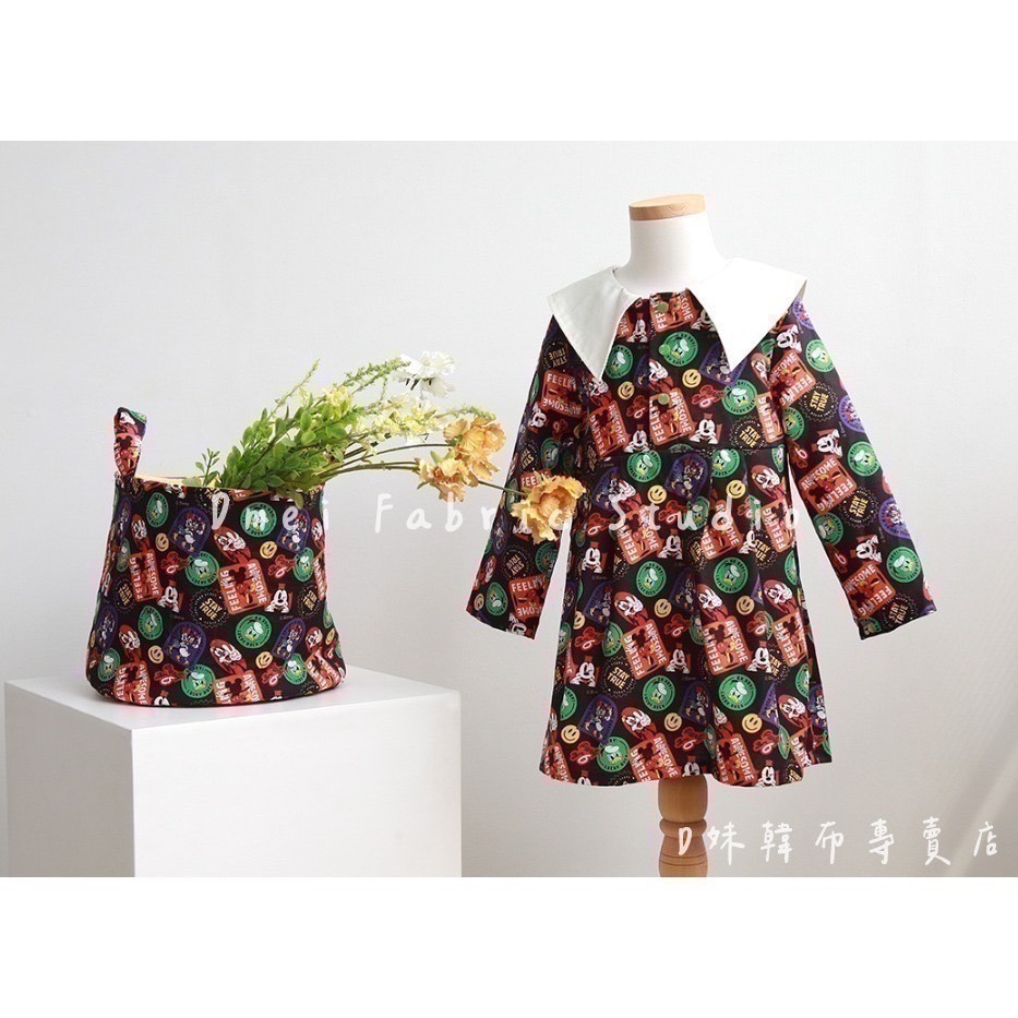 🌸現貨🌸韓國布 純棉布 米奇好朋友們 BB標籤微笑小圖騰 迪士尼版權布 棉布 韓布專賣店 薄棉布 Disney-細節圖4