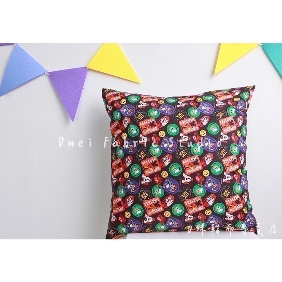 🌸現貨🌸韓國布 純棉布 米奇好朋友們 BB標籤微笑小圖騰 迪士尼版權布 棉布 韓布專賣店 薄棉布 Disney-細節圖5