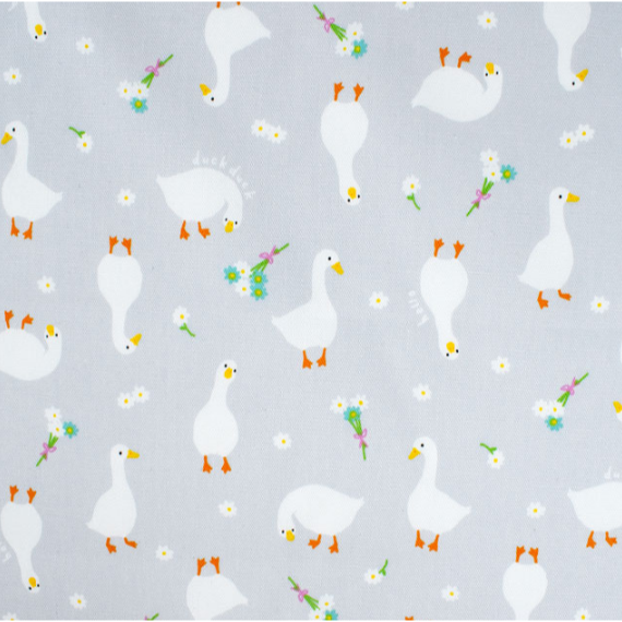 🌸現貨🌸日本布 純棉布 碎花鵝鵝 牛津棉 口金包 吊帶褲布料 手作 材料 DIY-細節圖2