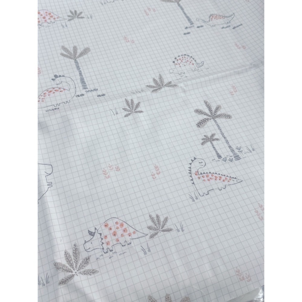 🌸現貨🌸韓國布 純棉布 恐龍格紋 棉布 韓布專賣店 薄棉布 手作 DIY 精琉棉-細節圖4