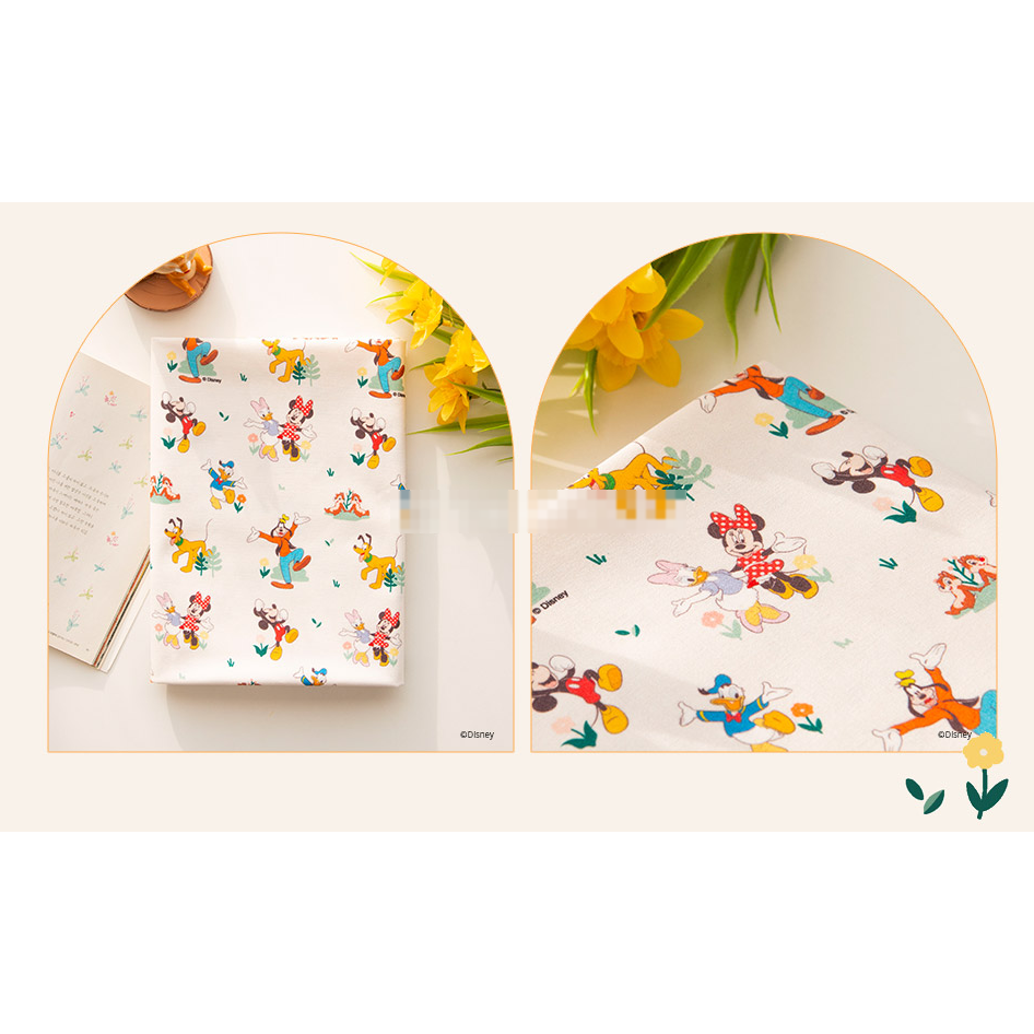 🌸現貨🌸韓國布 純棉布 版權布 迪士尼 米奇與好朋友系列 A款唐老鴨 布魯托 米妮-細節圖4