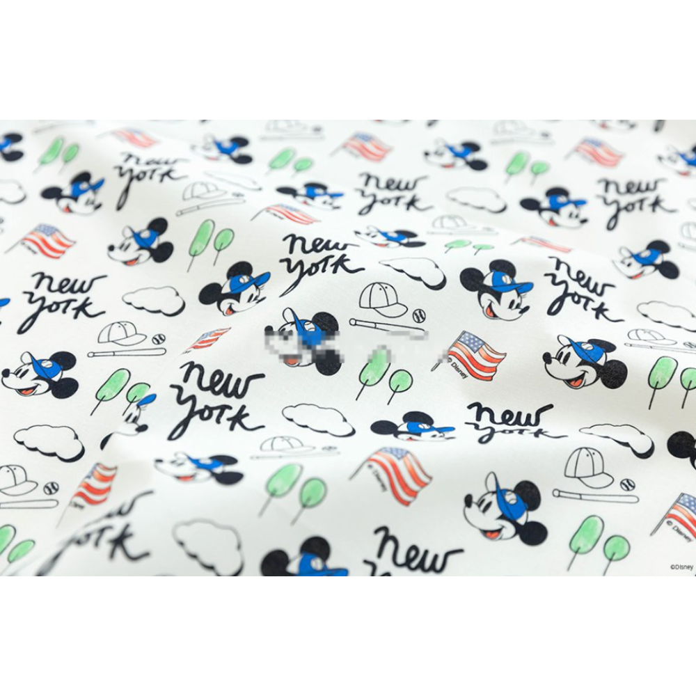 🌸現貨🌸韓國布 純棉布 版權布 迪士尼 NewYork大聯盟棒球米奇 棒球布料 球類-細節圖2