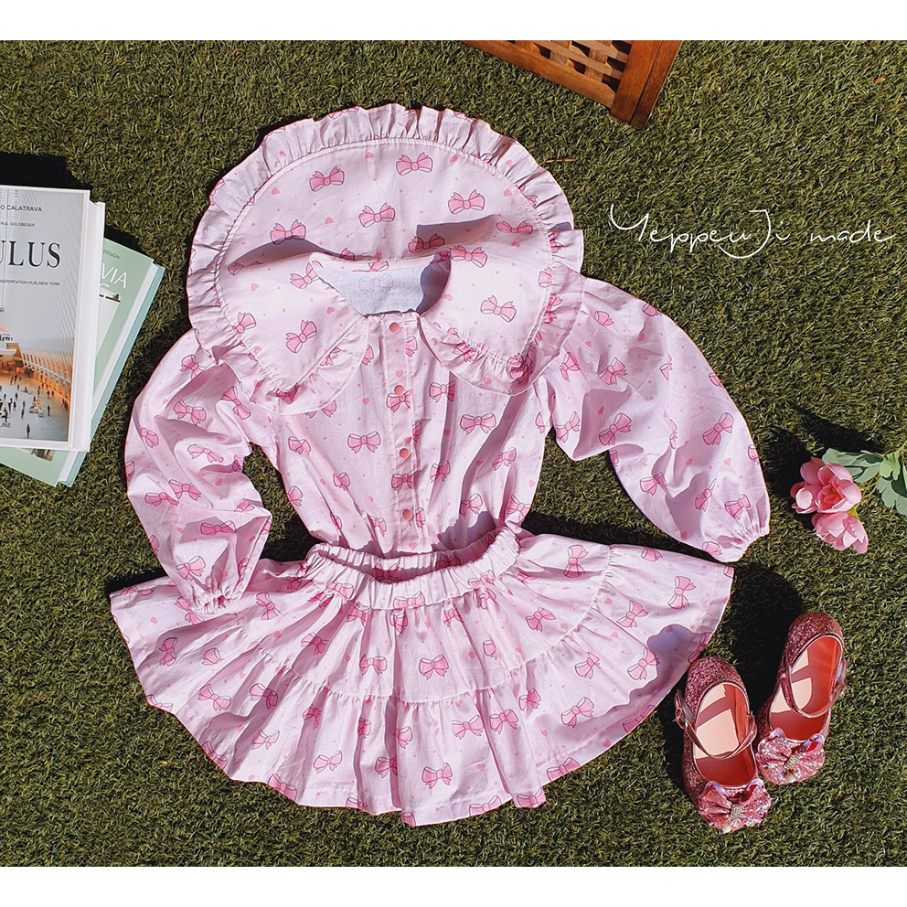 🌸現貨🌸韓國布 純棉布 布料 愛心蝴蝶結2色 手作 材料 DIY-細節圖2