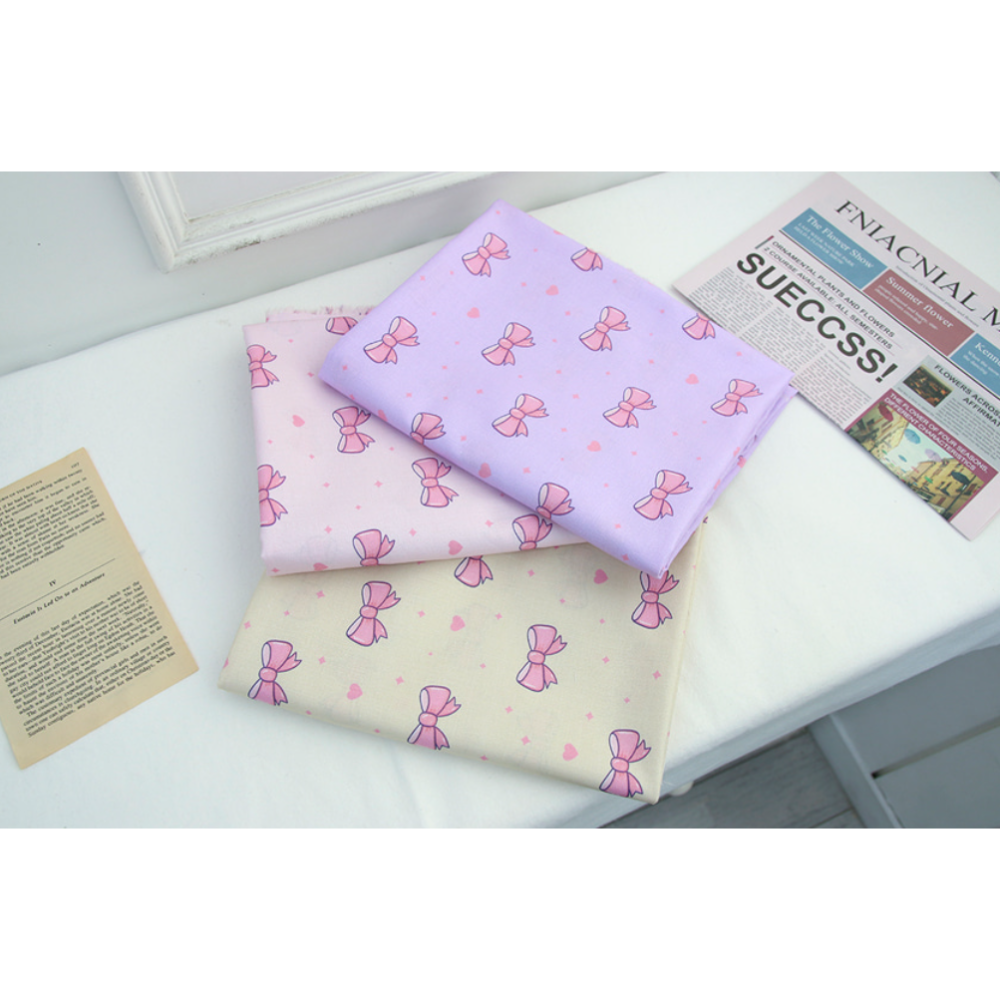 🌸現貨🌸韓國布 純棉布 布料 愛心蝴蝶結2色 手作 材料 DIY-細節圖6