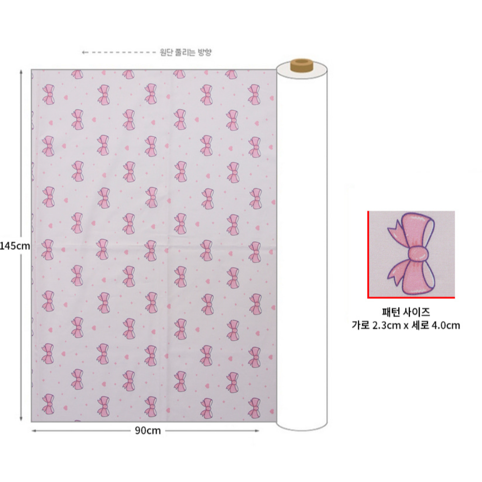 🌸現貨🌸韓國布 純棉布 布料 愛心蝴蝶結2色 手作 材料 DIY-細節圖7