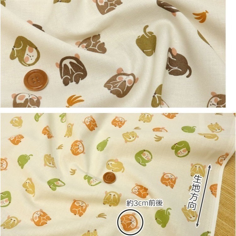 🌸現貨🌸日本布 純棉布 三猿 非禮勿視🙈非禮勿言🙊非禮勿聽🙉 猴子  猴年布料 手作 喜氣 新年 好運 口金-細節圖5
