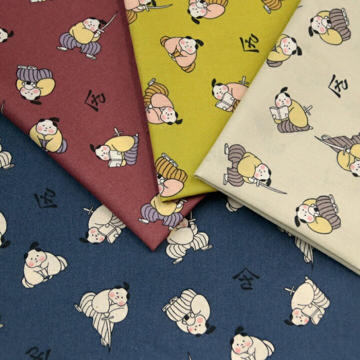 🌸現貨🌸日本布 純棉布 日本小武士 相撲 兒童布料 圍兜布料 手作材料 日本布料 DIY-細節圖2