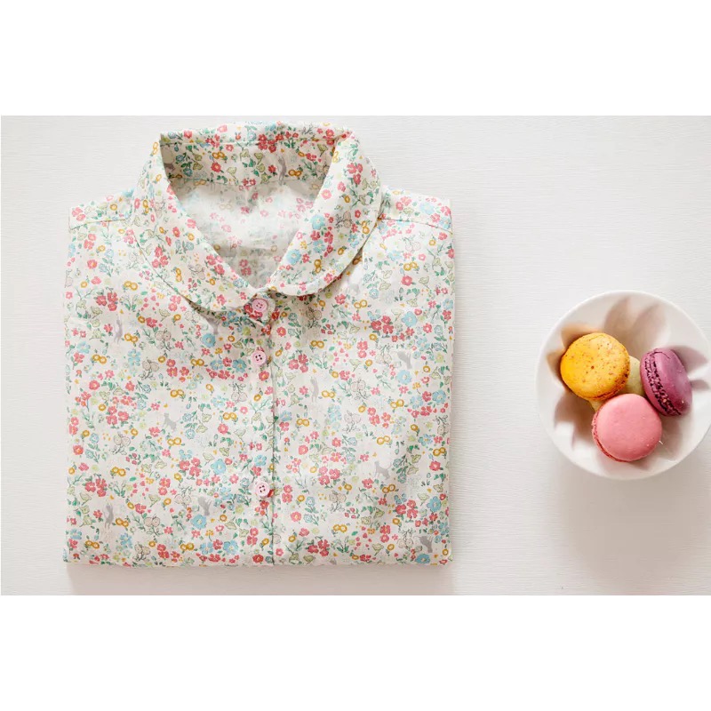 🌸現貨🌸韓國布 碎花小貓2色 貓咪布料 韓布 薄棉布 棉布 30支棉 碎花布 兒童洋裝布料 動物 花-細節圖2