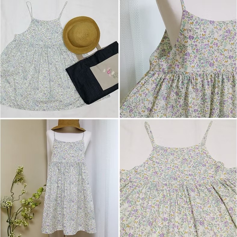 🌸現貨🌸韓國布 碎花小貓2色 貓咪布料 韓布 薄棉布 棉布 30支棉 碎花布 兒童洋裝布料 動物 花-細節圖6