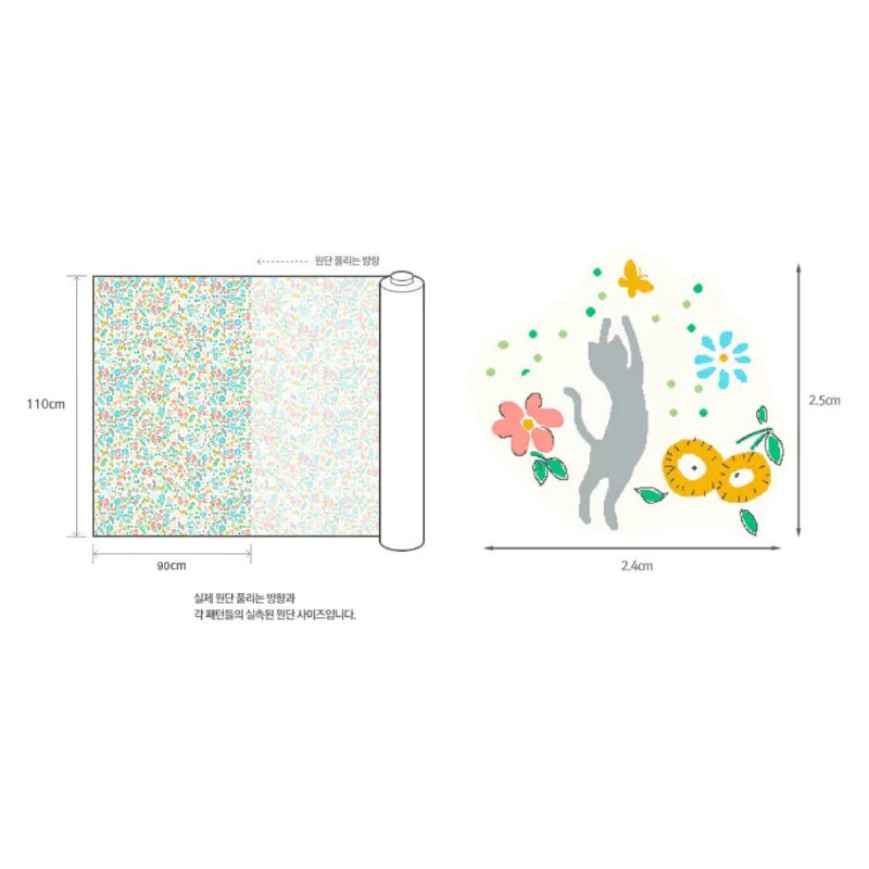 🌸現貨🌸韓國布 碎花小貓2色 貓咪布料 韓布 薄棉布 棉布 30支棉 碎花布 兒童洋裝布料 動物 花-細節圖8
