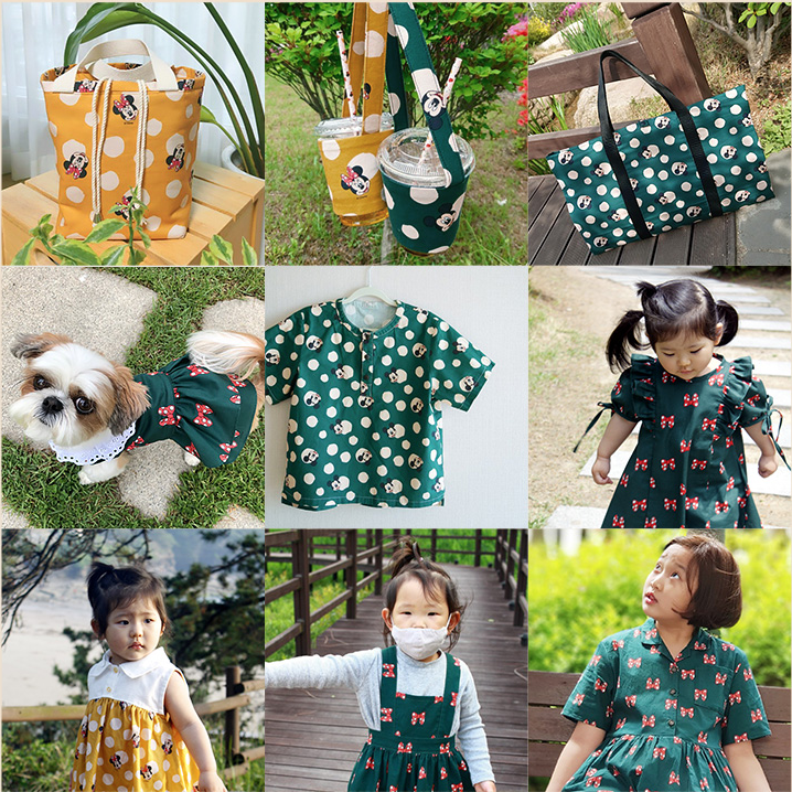 🌸現貨🌸韓國布 純棉布 迪士尼 黃金假期系列 米奇 米妮 蝴蝶結 布料 韓國布 薄棉布 棉布 手作 DIY-細節圖3