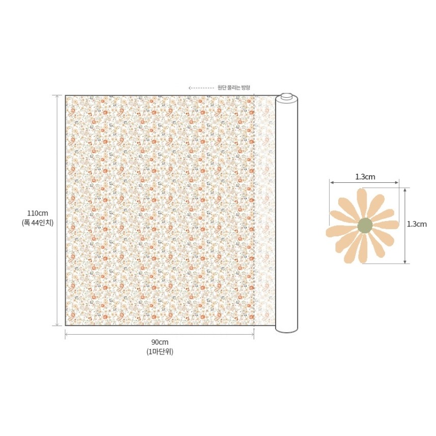 🌸現貨🌸韓國布 純棉布 鼠尾花草 鼠尾草 薄棉布 棉布 花草布 花布 純棉布 洋裁 口水巾 圍兜 海軍藍 洋裁布料-細節圖3