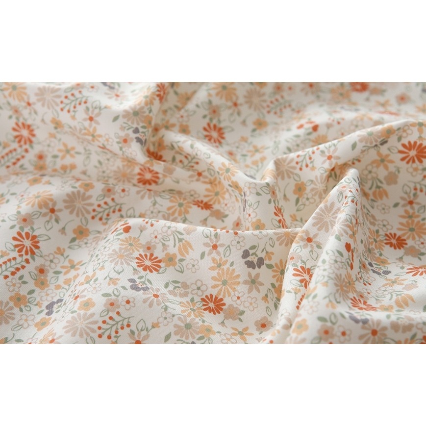 🌸現貨🌸韓國布 純棉布 鼠尾花草 鼠尾草 薄棉布 棉布 花草布 花布 純棉布 洋裁 口水巾 圍兜 海軍藍 洋裁布料-細節圖5