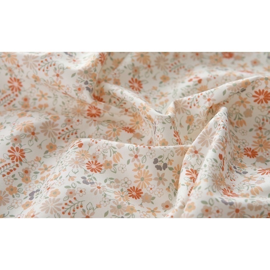 🌸現貨🌸韓國布 純棉布 鼠尾花草 鼠尾草 薄棉布 棉布 花草布 花布 純棉布 洋裁 口水巾 圍兜 海軍藍 洋裁布料-細節圖5