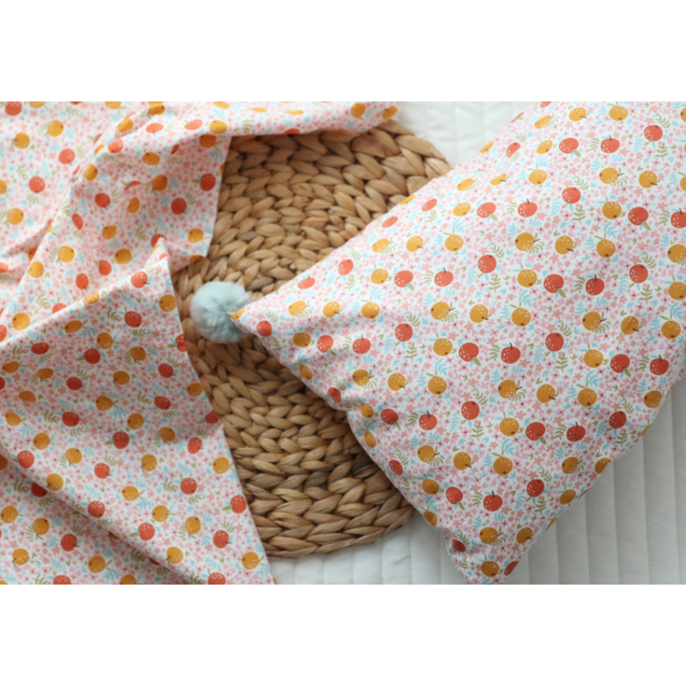 🌸現貨🌸韓國布 『橘子香氣』 20支棉 小橘子 桔子 夏季 棉布 碎花布 印花布 洋裝布料 韓國直送-細節圖3