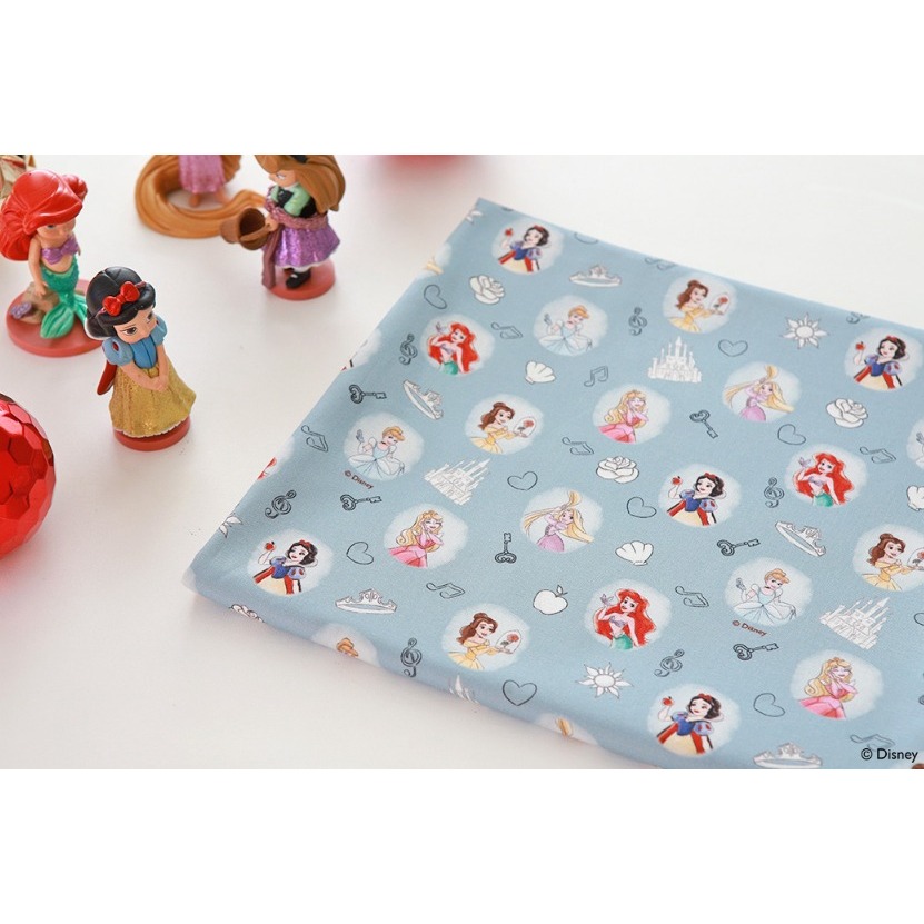 🌸現貨🌸韓國布 純棉布 版權布 迪士尼 冬季公主們 小美人魚 白雪公主 美女與野獸 長髮公主-細節圖2