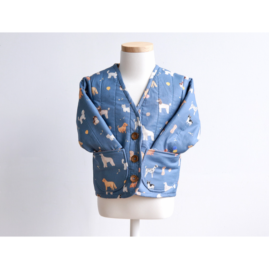 🌸現貨🌸韓國布 純棉布 20支棉 狗狗好朋友 Puppy 薄棉布 棉布 D妹韓布專賣店 動物 莫蘭蒂藍 圍兜 嬰兒-細節圖5