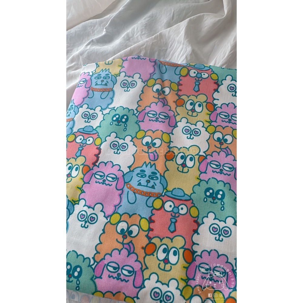 🌸現貨🌸韓國布 『小怪獸的異想世界』純棉布 DTP 棉布 印花布 彌月禮盒 男寶布料 彩色-細節圖2