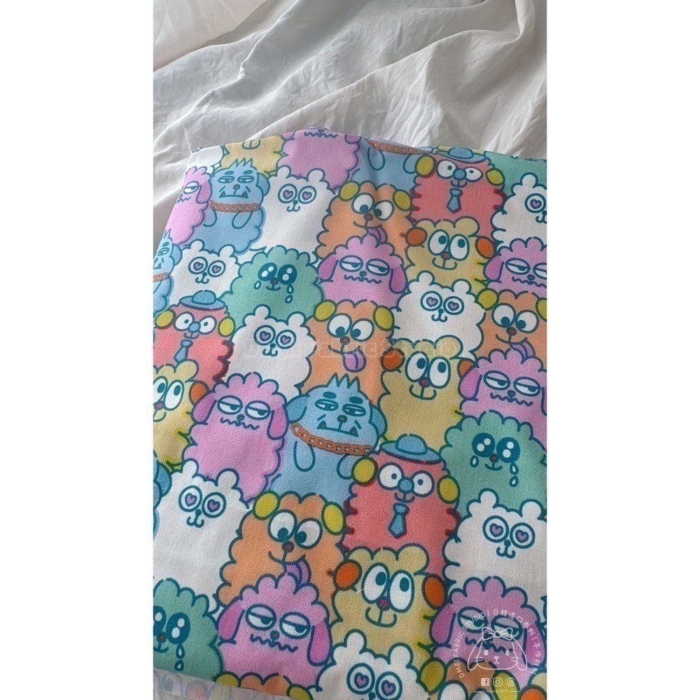 🌸現貨🌸韓國布 『小怪獸的異想世界』純棉布 DTP 棉布 印花布 彌月禮盒 男寶布料 彩色-細節圖2