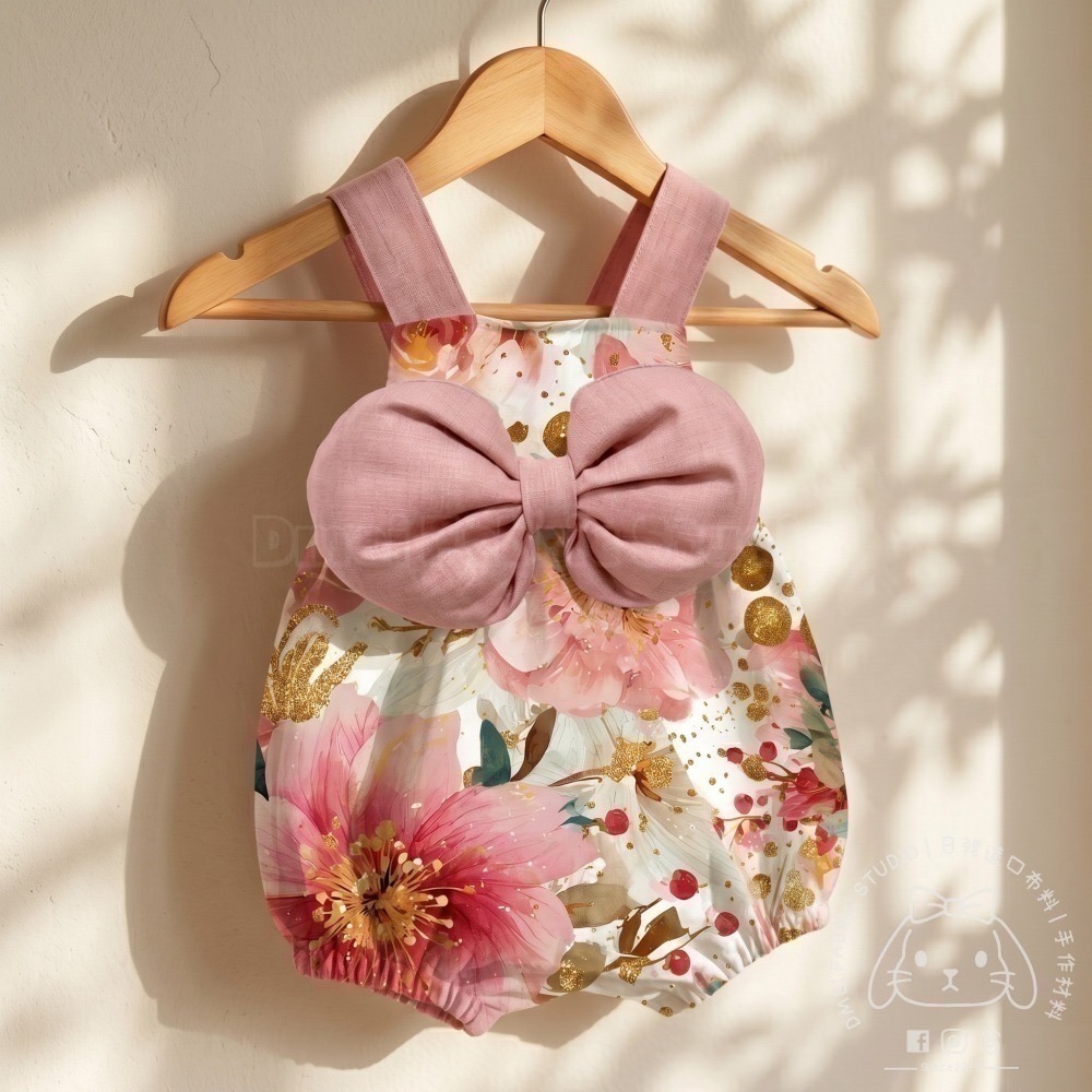 🌸現貨🌸韓國布 『璀璨花嫁』純棉布 DTP 棉布 碎花布 印花布 彌月禮盒 女寶洋裝 縫紉手作材料-細節圖2
