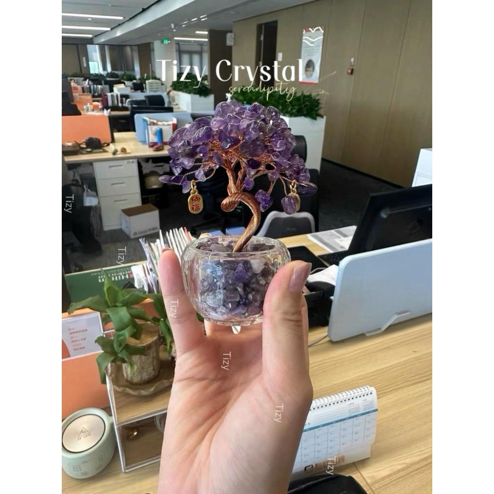 職場必備🔥天然水晶樹❗️送禮自用，招財擋煞第一首選-細節圖2
