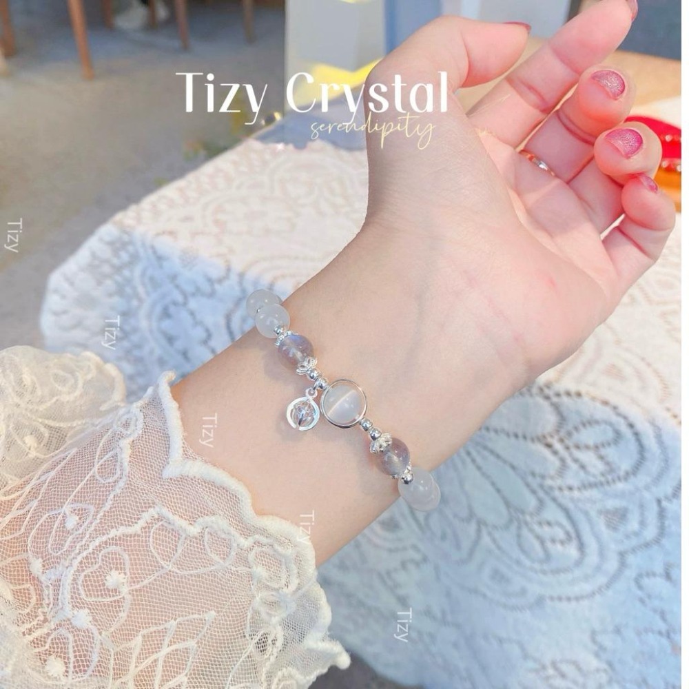 〔Tizy水晶〕灰月光/拉長石/貓眼石🌟水晶手鏈-細節圖2