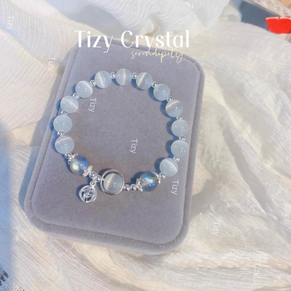 〔Tizy水晶〕灰月光/拉長石/貓眼石🌟水晶手鏈-細節圖3
