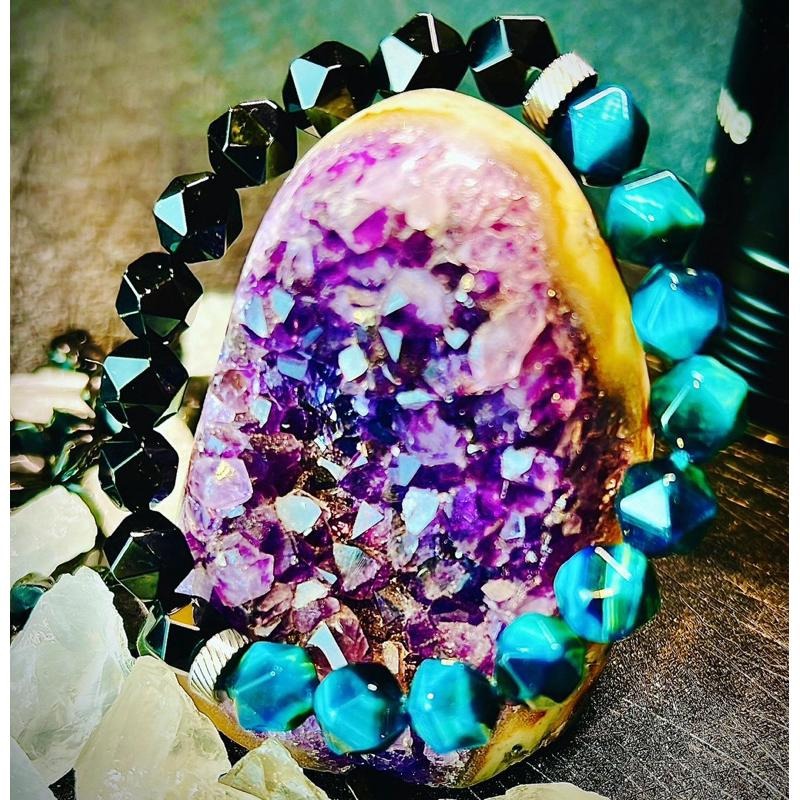 【Tizy】 水晶手鍊#藍虎眼X黑曜石 財運、擋煞-細節圖4