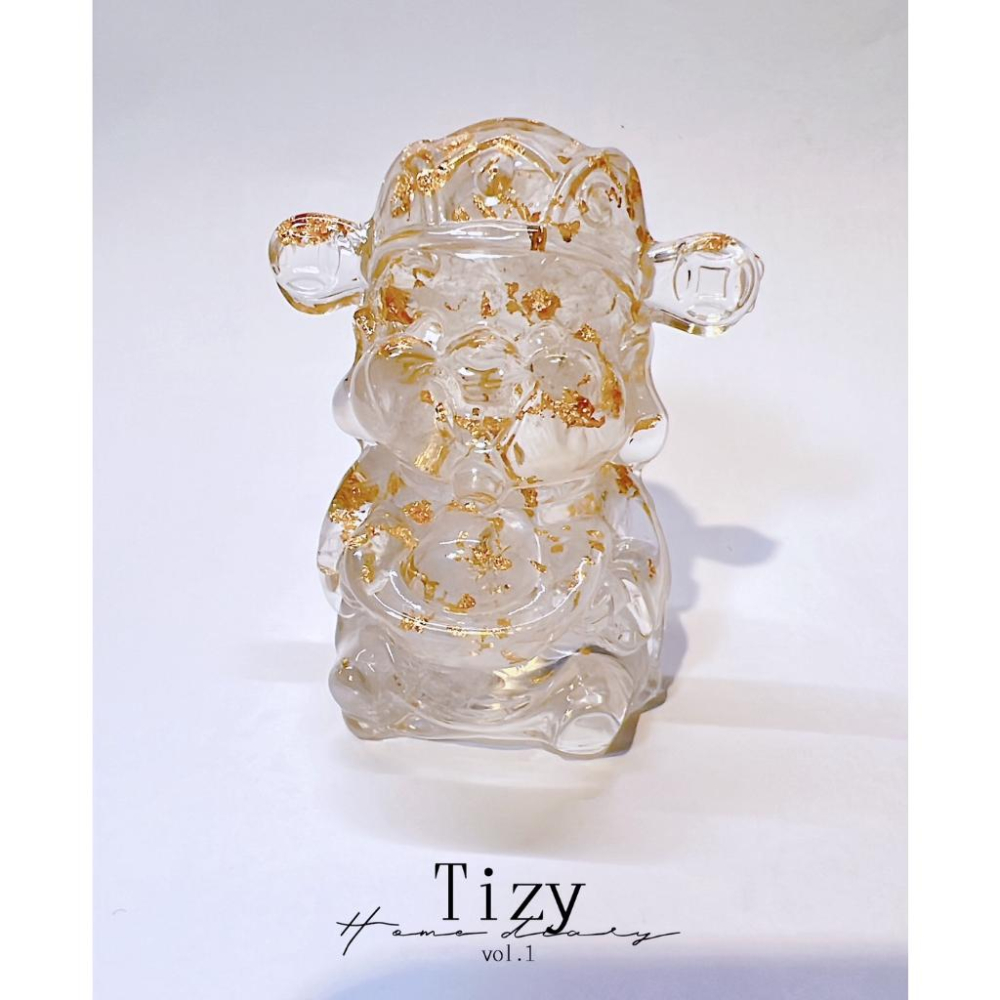 〔Tizy手作擺設〕開光新品 招財財神爺💵天然水晶碎石🤩招財、擋煞、防小人🤩-細節圖3