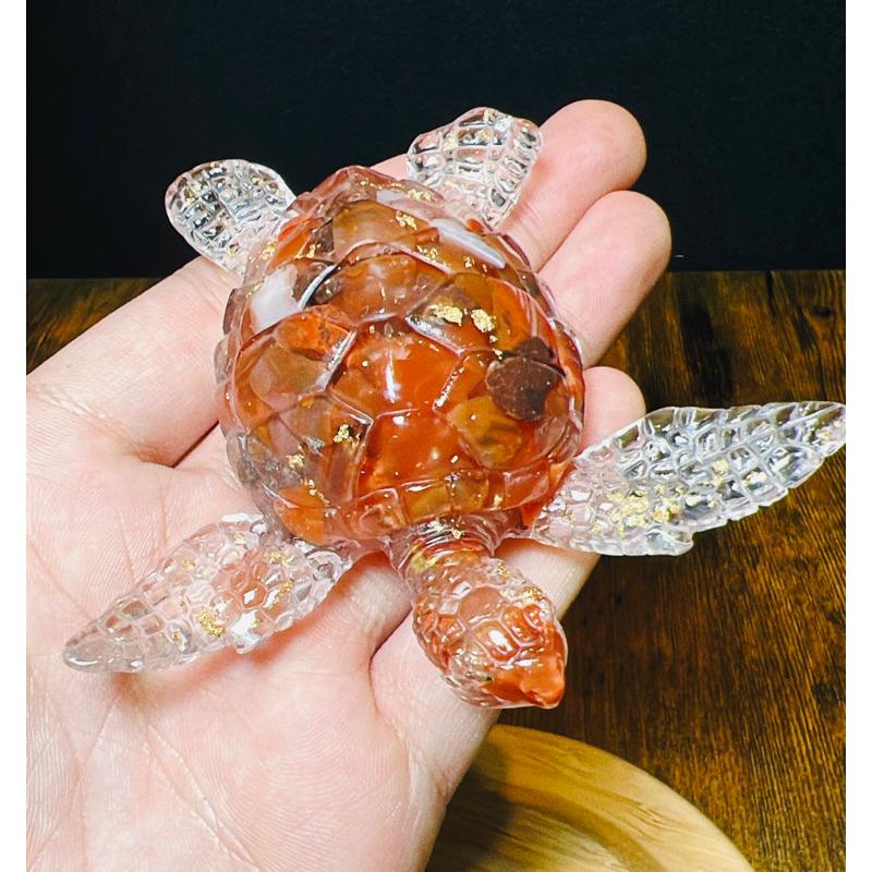 〔Tizy手作擺設〕健康長壽🔥海龜🐢天然水晶金箔-細節圖4
