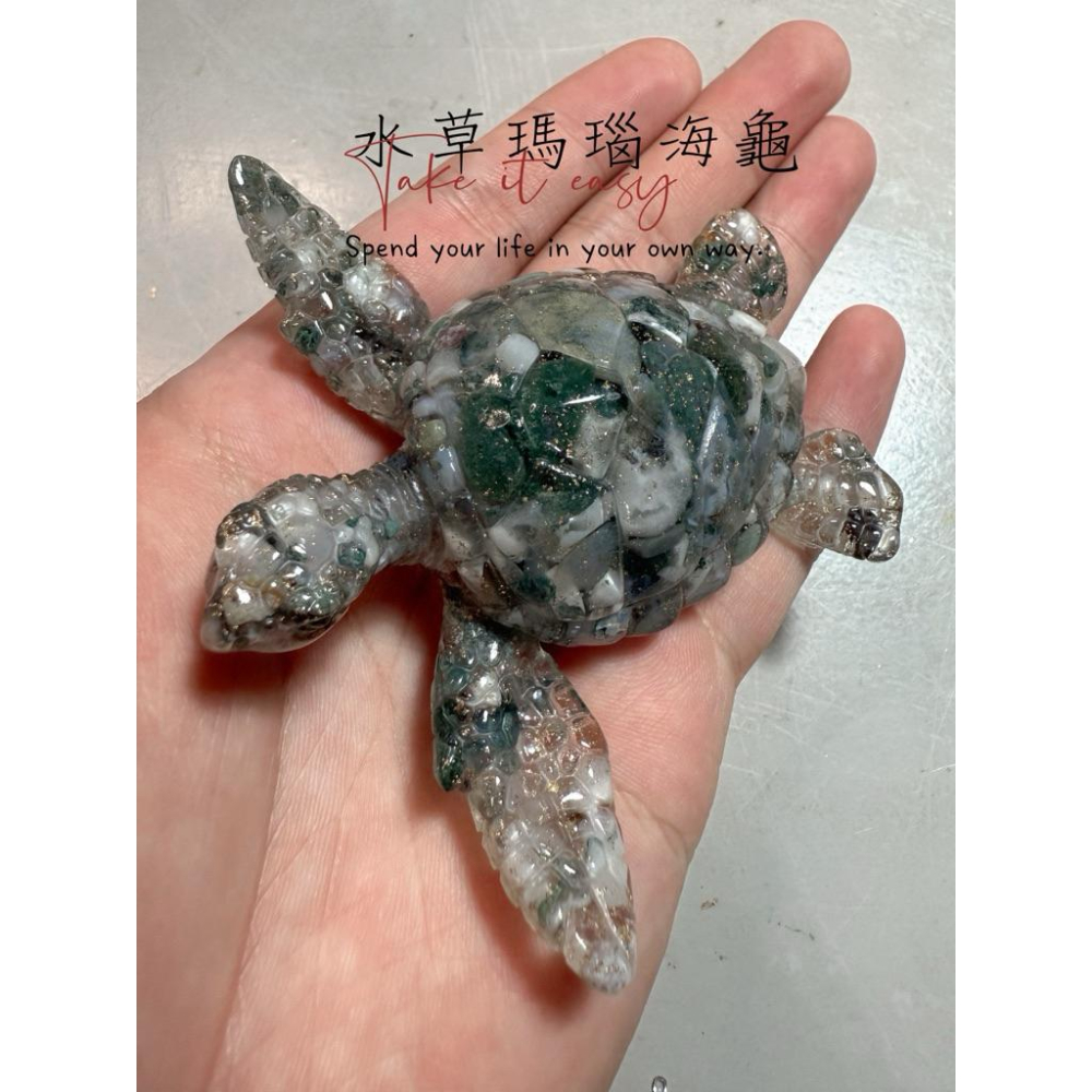 〔Tizy手作擺設〕健康長壽🔥海龜🐢天然水晶金箔-細節圖6