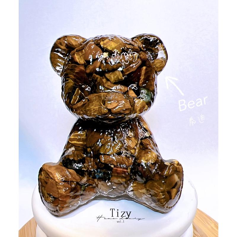 〔Tizy手作擺設〕天然水晶🔥泰迪🐻招財、桃花、人緣樣樣來❤️擺飾送禮自用-細節圖2