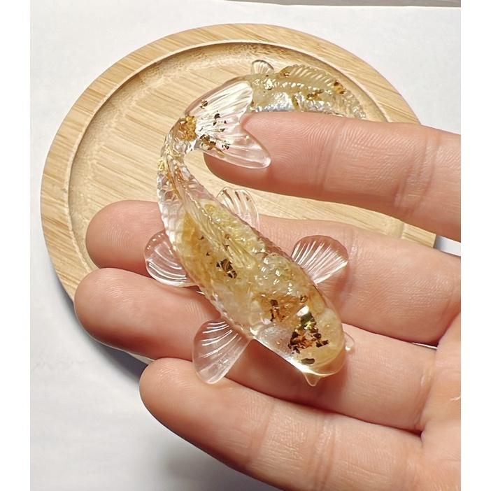 〔Tizy手作擺設〕❗️招財🔥金箔水晶❗️鯉魚-細節圖2