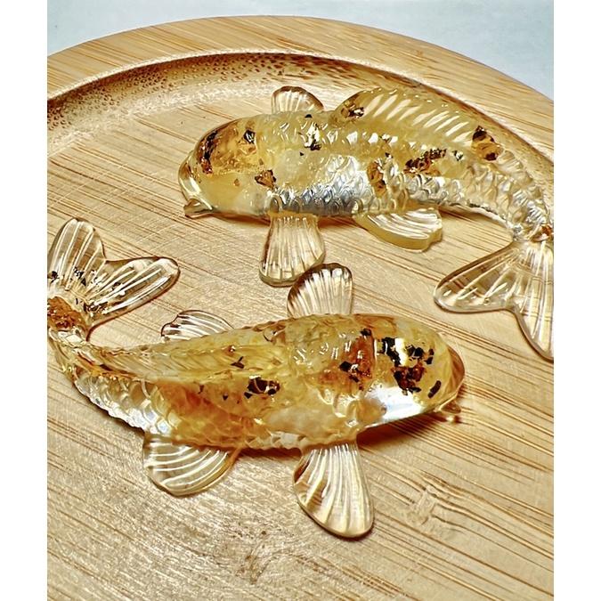 〔Tizy手作擺設〕❗️招財🔥金箔水晶❗️鯉魚-細節圖3
