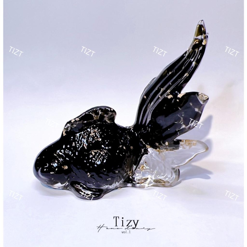 〔Tizy手作擺設〕天然水晶 擋煞黑金魚🐟護身避邪、防小人、開光-細節圖6